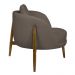 Poltrona Decorativa Austin Base Madeira Bouclé Marrom - Nexta Casa