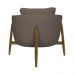 Poltrona Decorativa Austin Base Madeira Bouclé Marrom - Nexta Casa
