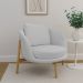 Poltrona Decorativa Austin Bouclé Cinza Claro - Nexta Casa