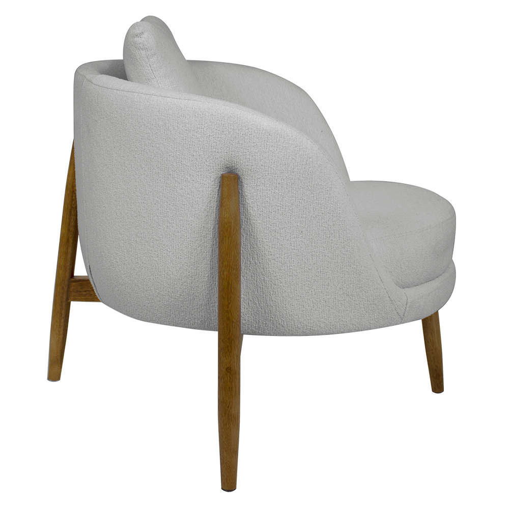 Poltrona Decorativa Austin Bouclé Cinza Claro - Nexta Casa