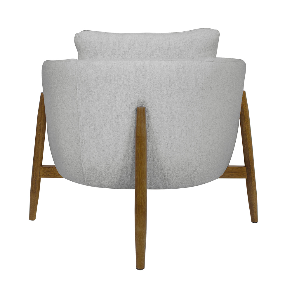 Poltrona Decorativa Austin Bouclé Cinza Claro - Nexta Casa