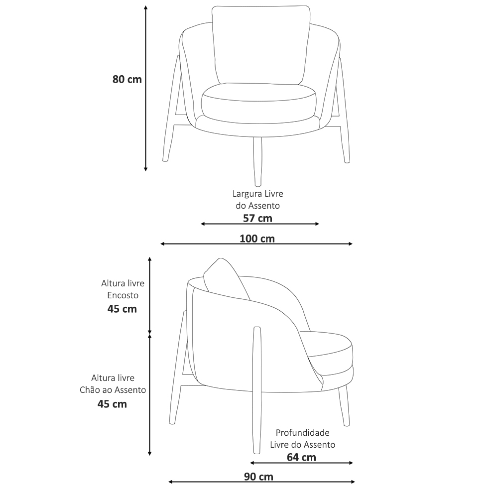 Poltrona Decorativa Austin Bouclé Off White - Nexta Casa