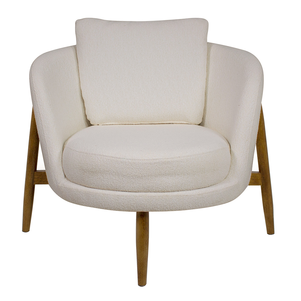 Poltrona Decorativa Austin Bouclé Off White - Nexta Casa