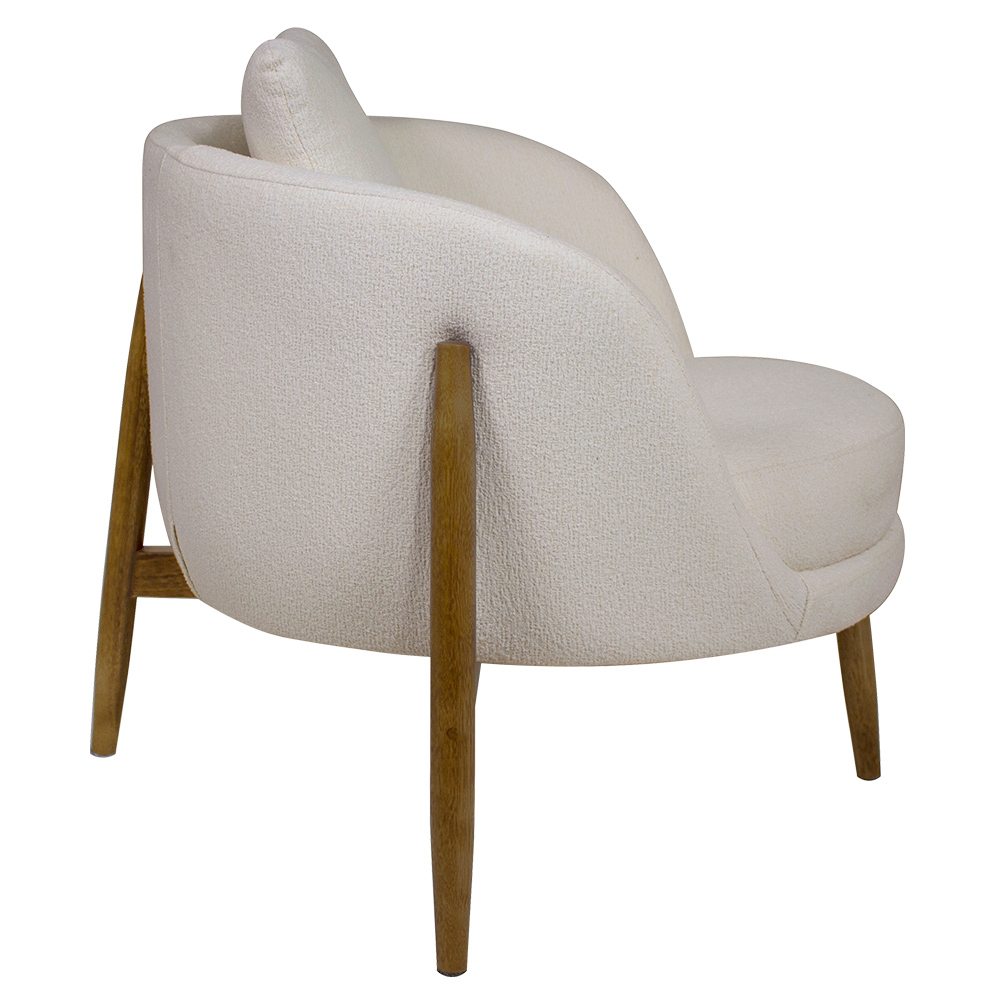 Poltrona Decorativa Austin Bouclé Off White - Nexta Casa