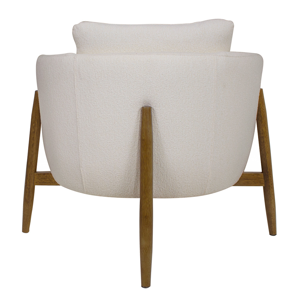 Poltrona Decorativa Austin Bouclé Off White - Nexta Casa