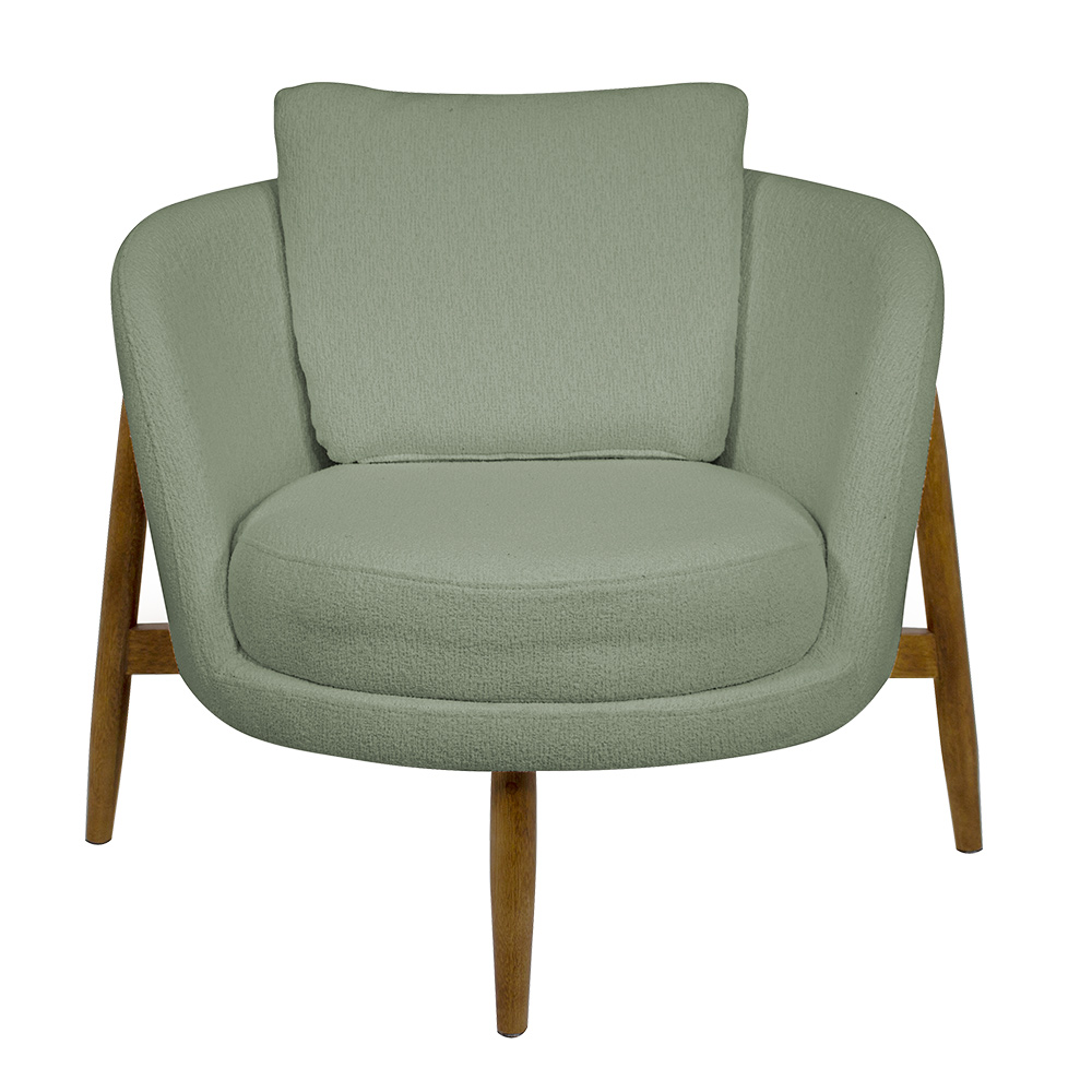 Poltrona Decorativa Austin Bouclé Verde Claro - Nexta Casa