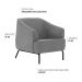 Poltrona Decorativa Base Aço Preto Germany Bouclé Cinza Claro - Nexta Casa