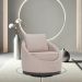 Poltrona Decorativa Base Titânio Giratória Pietra Velusoft Bege - Nexta Casa