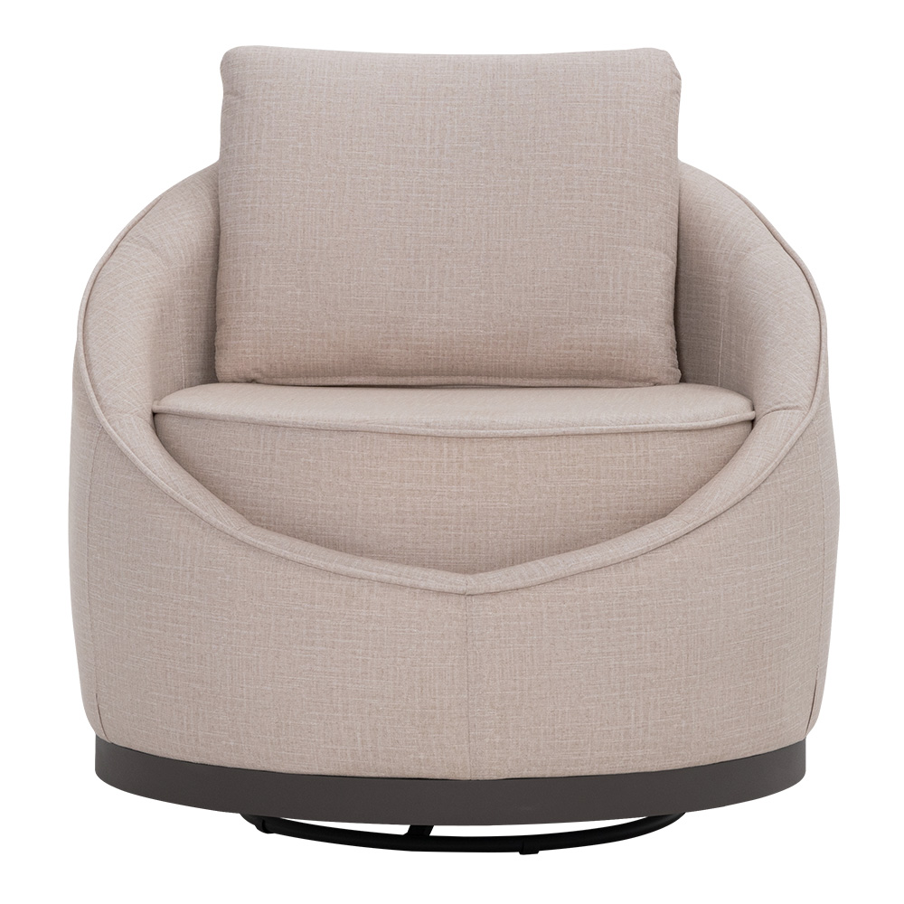 Poltrona Decorativa Base Titânio Giratória Pietra Velusoft Bege - Nexta Casa