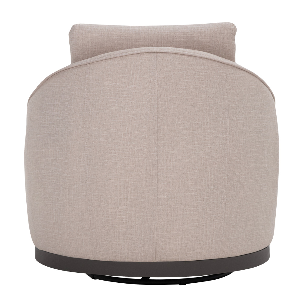 Poltrona Decorativa Base Titânio Giratória Pietra Velusoft Bege - Nexta Casa