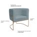 Poltrona Decorativa Betina Base Aço Ouro Fosco Bouclé Azul Claro - Nexta Casa