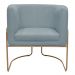 Poltrona Decorativa Betina Base Aço Ouro Fosco Bouclé Azul Claro - Nexta Casa