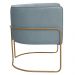 Poltrona Decorativa Betina Base Aço Ouro Fosco Bouclé Azul Claro - Nexta Casa