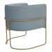 Poltrona Decorativa Betina Base Aço Ouro Fosco Bouclé Azul Claro - Nexta Casa