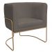 Poltrona Decorativa Betina Base Aço Ouro Fosco Bouclé Marrom - Nexta Casa