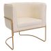 Poltrona Decorativa Betina Base Aço Ouro Fosco Bouclé Off White - Nexta Casa