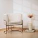 Poltrona Decorativa Betina Base Aço Ouro Fosco Bouclé Off White - Nexta Casa