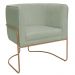 Poltrona Decorativa Betina Base Aço Ouro Fosco Bouclé Verde Claro - Nexta Casa