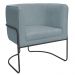 Poltrona Decorativa Betina Base Aço Preto Bouclé Azul Claro - Nexta Casa