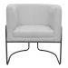 Poltrona Decorativa Betina Base Aço Preto Bouclé Cinza Claro - Nexta Casa