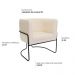 Poltrona Decorativa Betina Base Aço Preto Bouclé Off White - Nexta Casa
