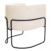 Poltrona Decorativa Betina Base Aço Preto Bouclé Off White - Nexta Casa