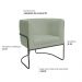 Poltrona Decorativa Betina Base Aço Preto Bouclé Verde Claro - Nexta Casa