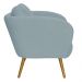 Poltrona Decorativa Dana Pés Palito Madeira Castanho Bouclé Azul Claro - Nexta Casa