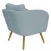 Poltrona Decorativa Dana Pés Palito Madeira Castanho Bouclé Azul Claro - Nexta Casa