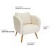 Poltrona Decorativa Dana Pés Palito Madeira Castanho Bouclé Off White - Nexta Casa