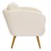 Poltrona Decorativa Dana Pés Palito Madeira Castanho Bouclé Off White - Nexta Casa