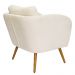 Poltrona Decorativa Dana Pés Palito Madeira Castanho Bouclé Off White - Nexta Casa