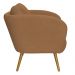 Poltrona Decorativa Dana Pés Palito Madeira Castanho Bouclé Terracota - Nexta Casa