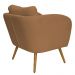 Poltrona Decorativa Dana Pés Palito Madeira Castanho Bouclé Terracota - Nexta Casa
