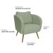 Poltrona Decorativa Dana Pés Palito Madeira Castanho Bouclé Verde Claro - Nexta Casa