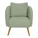 Poltrona Decorativa Dana Pés Palito Madeira Castanho Bouclé Verde Claro - Nexta Casa