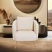 Poltrona Decorativa Dana Pés Palito Ouro Fosco Bouclé Off White - Nexta Casa