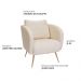 Poltrona Decorativa Dana Pés Palito Ouro Fosco Bouclé Off White - Nexta Casa