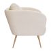 Poltrona Decorativa Dana Pés Palito Ouro Fosco Bouclé Off White - Nexta Casa