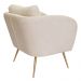 Poltrona Decorativa Dana Pés Palito Ouro Fosco Bouclé Off White - Nexta Casa