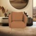 Poltrona Decorativa Dana Pés Palito Ouro Fosco Bouclé Terracota - Nexta Casa