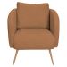 Poltrona Decorativa Dana Pés Palito Ouro Fosco Bouclé Terracota - Nexta Casa