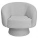 Poltrona Decorativa Fixa com Puff Liz Bouclé Cinza Claro - Nexta Casa