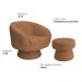 Poltrona Decorativa Fixa com Puff Liz Bouclé Terracota - Nexta Casa