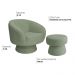 Poltrona Decorativa Fixa com Puff Liz Bouclé Verde Claro - Nexta Casa
