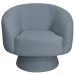 Poltrona Decorativa Giratória com Puff Liz Bouclé Azul Claro - Nexta Casa