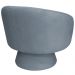 Poltrona Decorativa Giratória com Puff Liz Bouclé Azul Claro - Nexta Casa