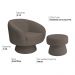 Poltrona Decorativa Giratória com Puff Liz Bouclé Marrom - Nexta Casa