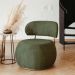 Poltrona Decorativa Greta Base Aço Fixa Titânio Linho Bouclê Verde - Nexta Casa