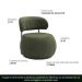 Poltrona Decorativa Greta Base Aço Fixa Titânio Linho Bouclê Verde - Nexta Casa